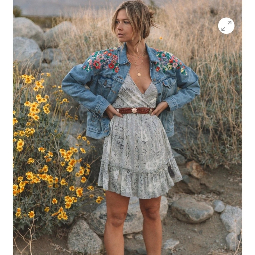 Paisley print wrap dress